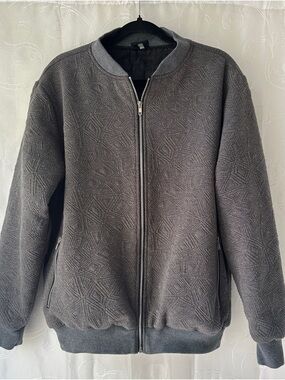 Gray Men’s Bomber Jacket - Classic Zip Front